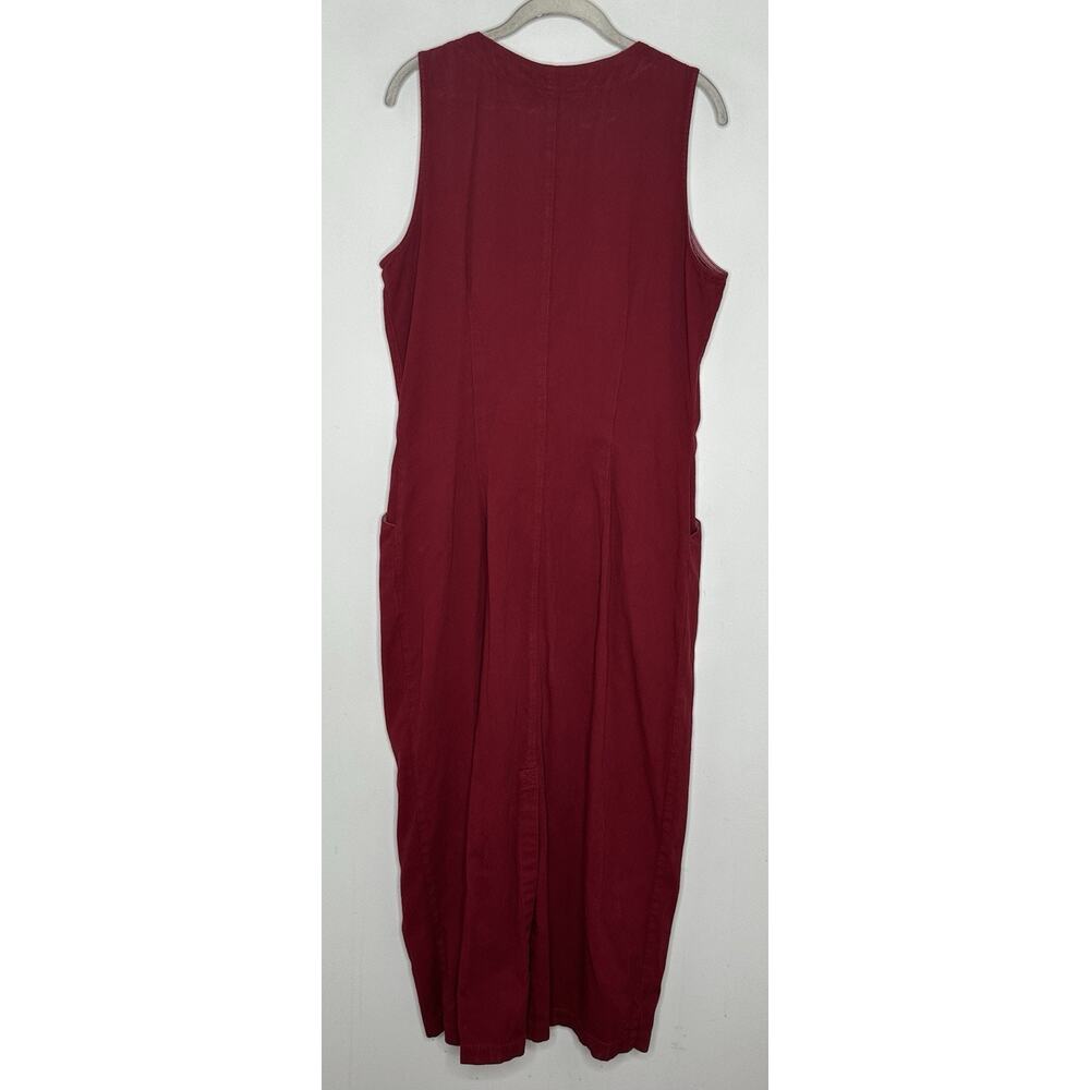 TICKETS Vtg Denim Dress 90s Sleeveless Cotton Button Up Front Maxi Size 13/14 - Picture 9 of 9